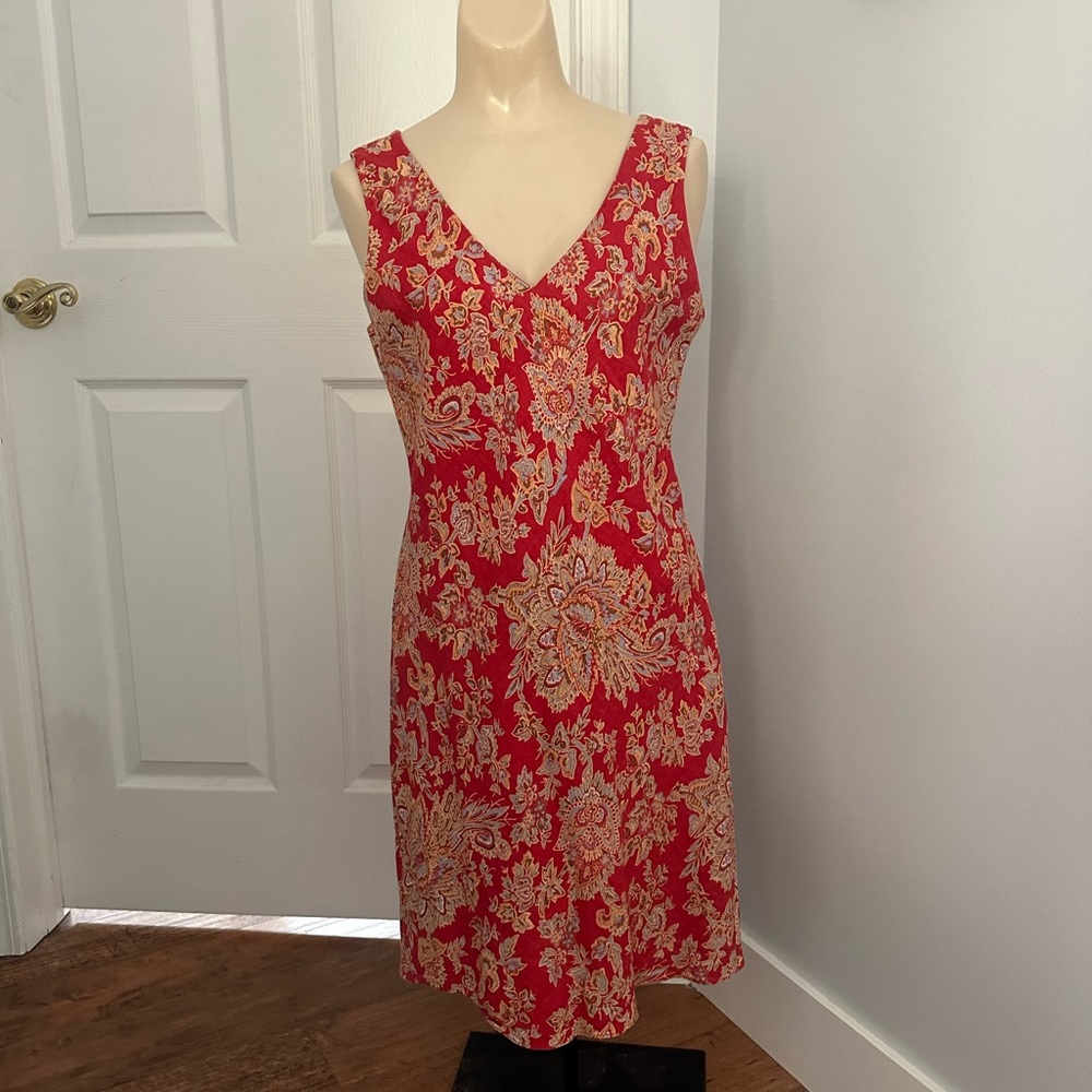 Size 6 Boston Proper floral print linen dress - Picture 8 of 8